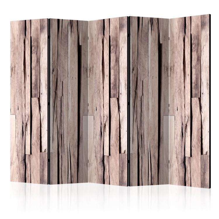 Room Divider Whisper of Spring II - texture of unevenly shaped wooden planks