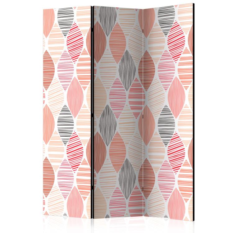Room Divider Spring Leaves - striped geometric shapes in pastel colors
