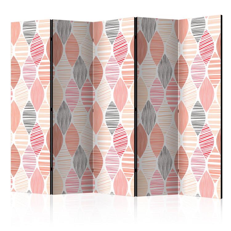 Room Divider Spring Leaves II - striped geometric shapes in pastel colors