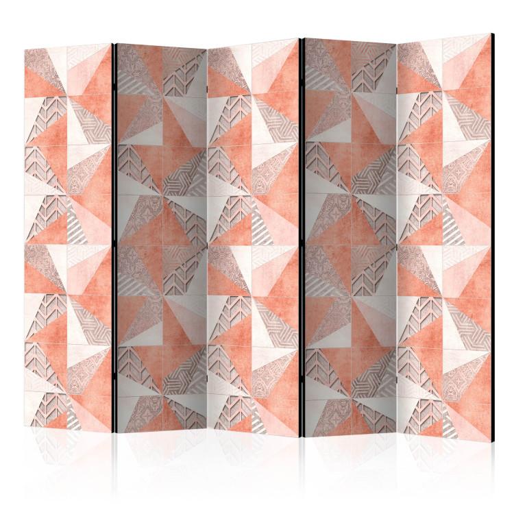 Room Divider Spring Geometry II - triangular figures with different textured colors