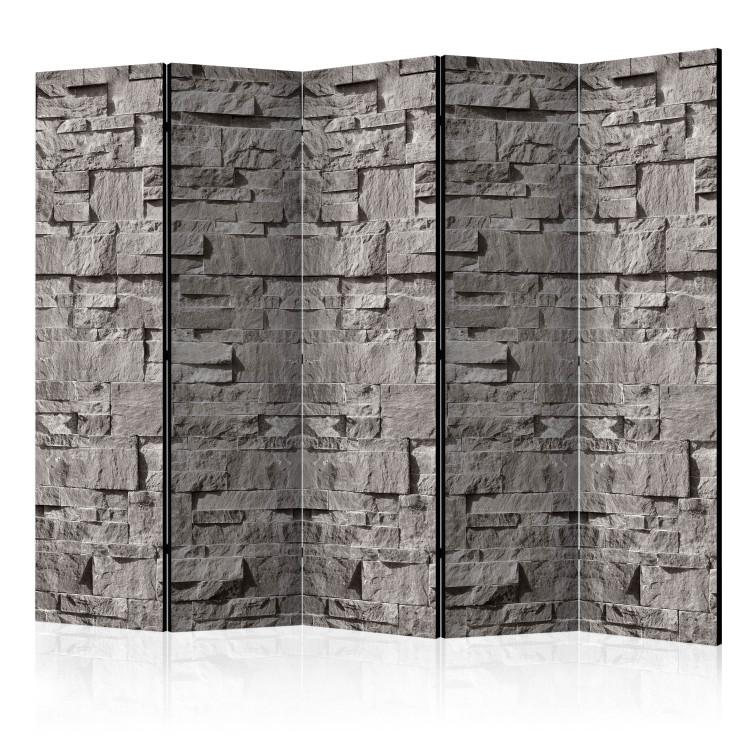 Room Divider Stone Bookmark II - texture of gray bricks in a retro stone style