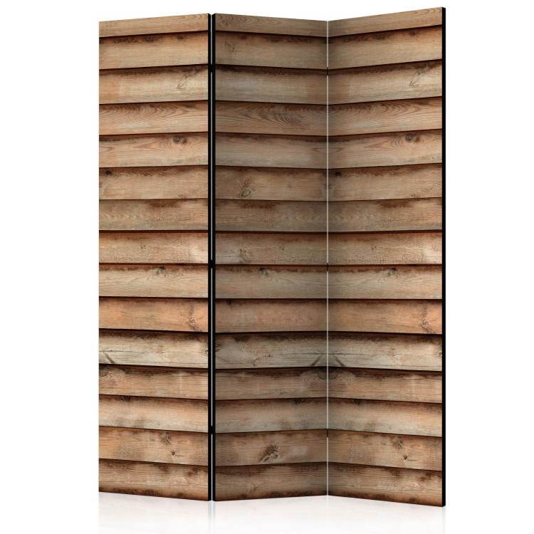 Room Divider Desert Meridian - texture of brown wooden planks with knots