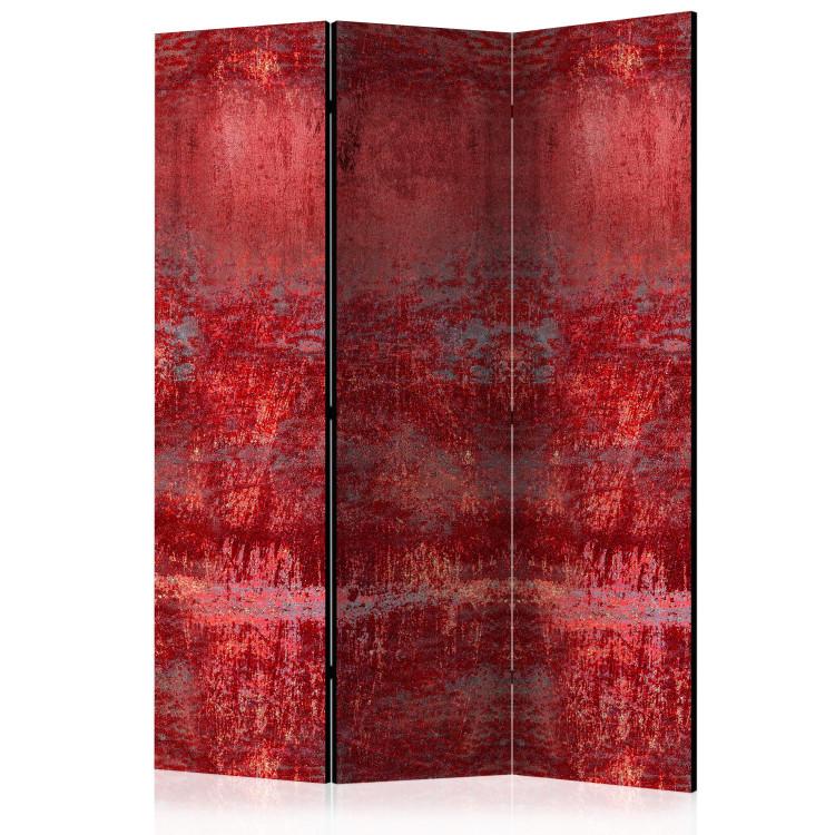 Room Divider Carmine Concert - uneven red metal texture in a retro style