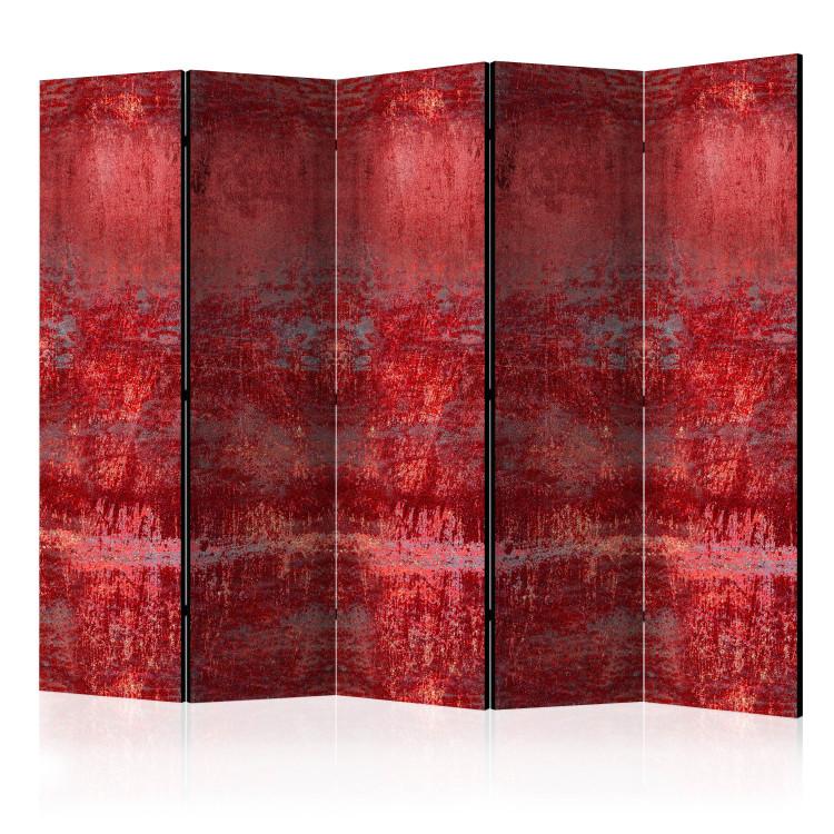 Room Divider Carmine Concert II - metal texture on a red background in a retro style