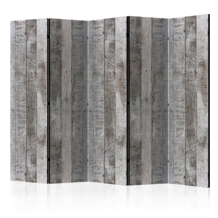Room Divider Concrete Formwork II - wooden plank motif with concrete texture