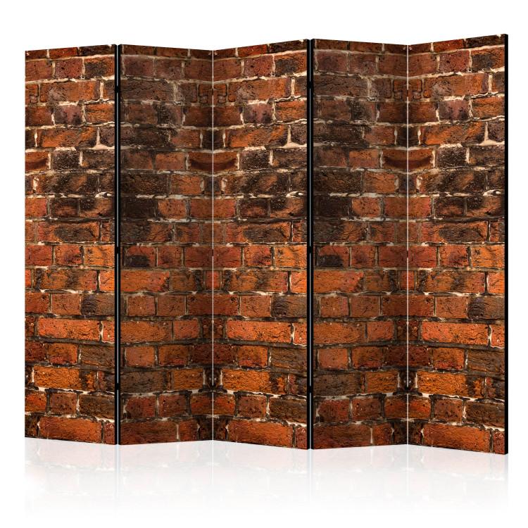 Room Divider Brick Shadow II - texture of orange bricks with dark spots