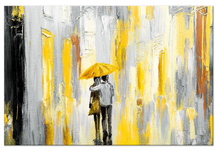 Canvas Print Umbrella in Love (1 Part) Wide Yellow