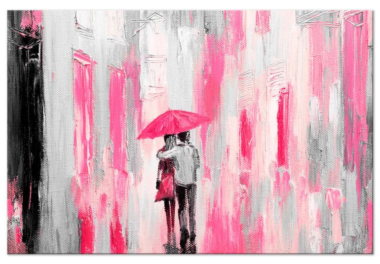Canvas Print Umbrella in Love (1 Part) Wide Pink