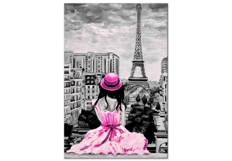 Canvas Print Paris Colour (1 Part) Vertical Pink