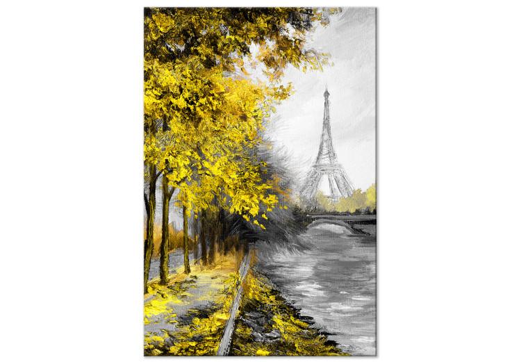 Canvas Print Paris Channel (1 Part) Vertical Yellow