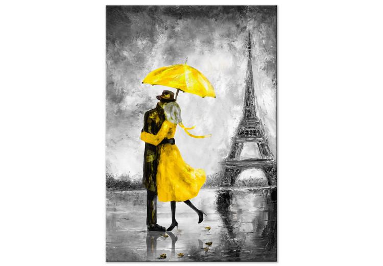 Canvas Print Paris Fog (1 Part) Vertical Yellow