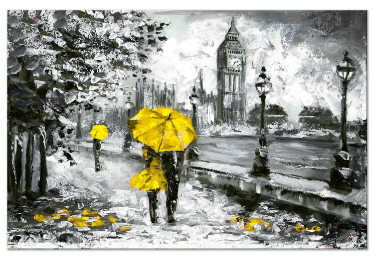 Canvas Print Walk in London (1 Part) Wide Yellow