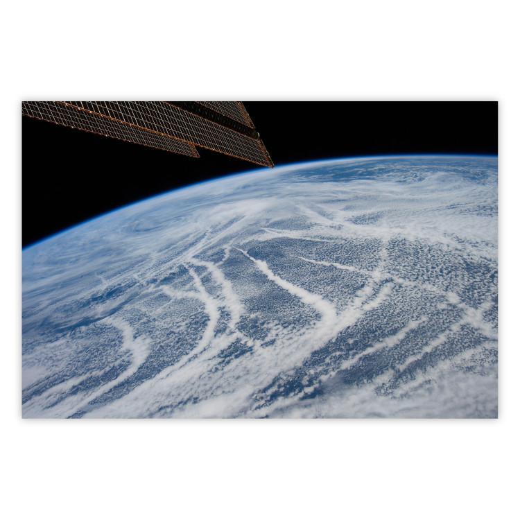 Poster Restless Clouds - planet Earth landscape against backdrop of clouds and space