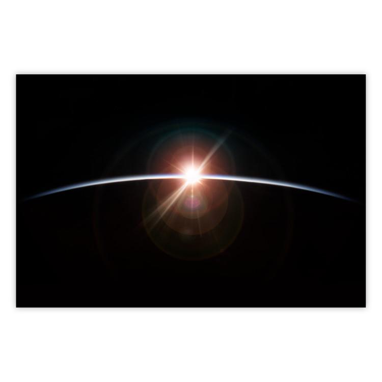 Poster Horizon - passing sun rays through planet in space