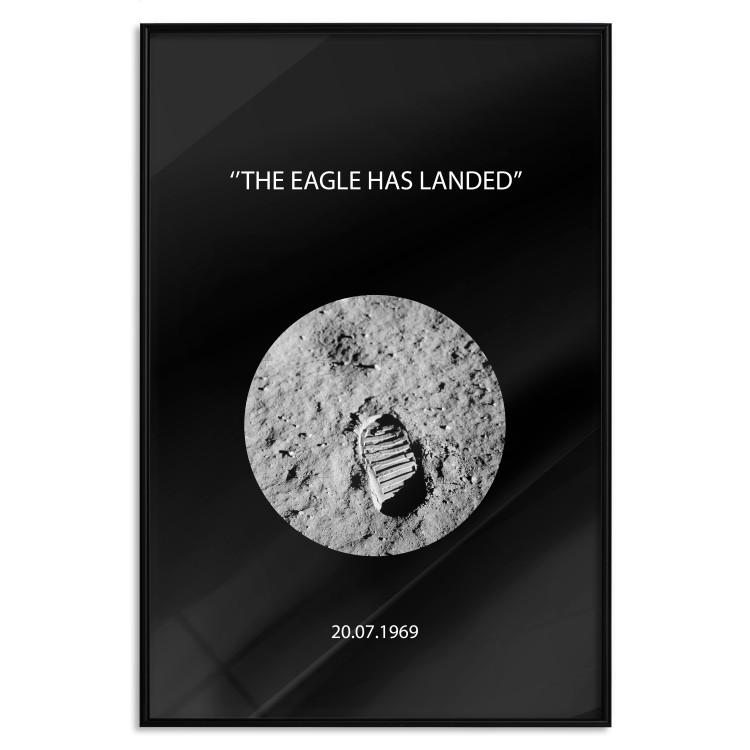 Poster The Eagle Has Landed - black and white English quote about space