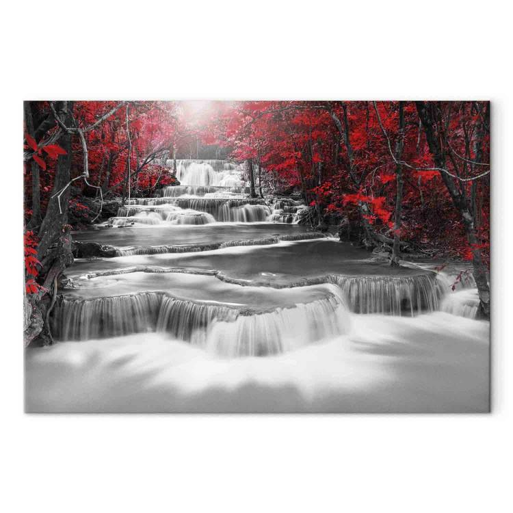 Canvas Print Cascade of Thoughts (1 Part) Wide Red