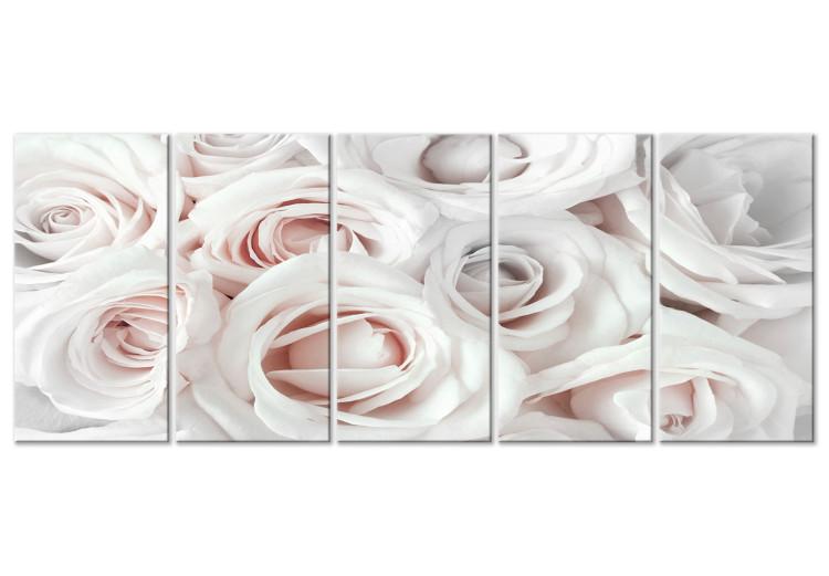 Canvas Print Pearl rose bouquet - composition of rose buds in white and pink colour