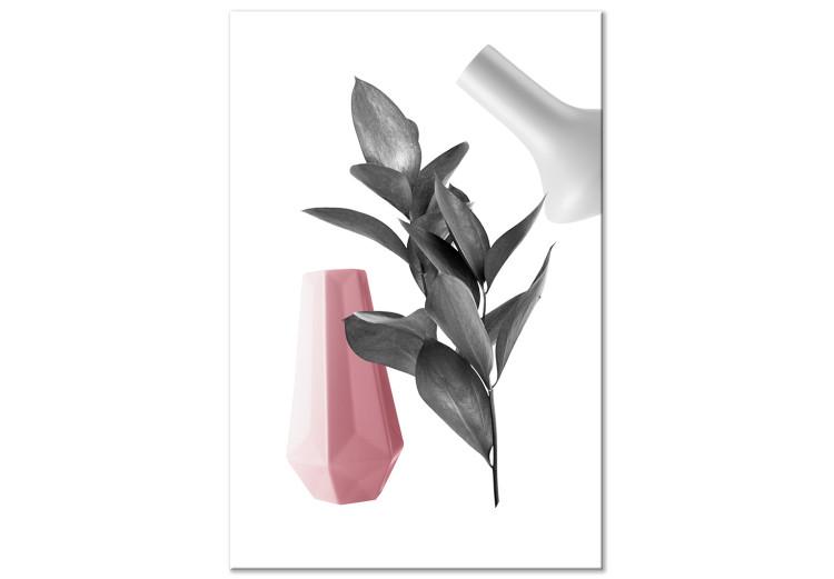 Canvas Print Leaves and vases - a modern composition with a botanical motif