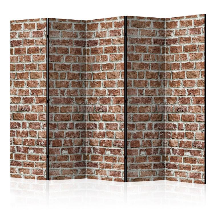 Room Divider Brick Space II - architectural texture of red brick