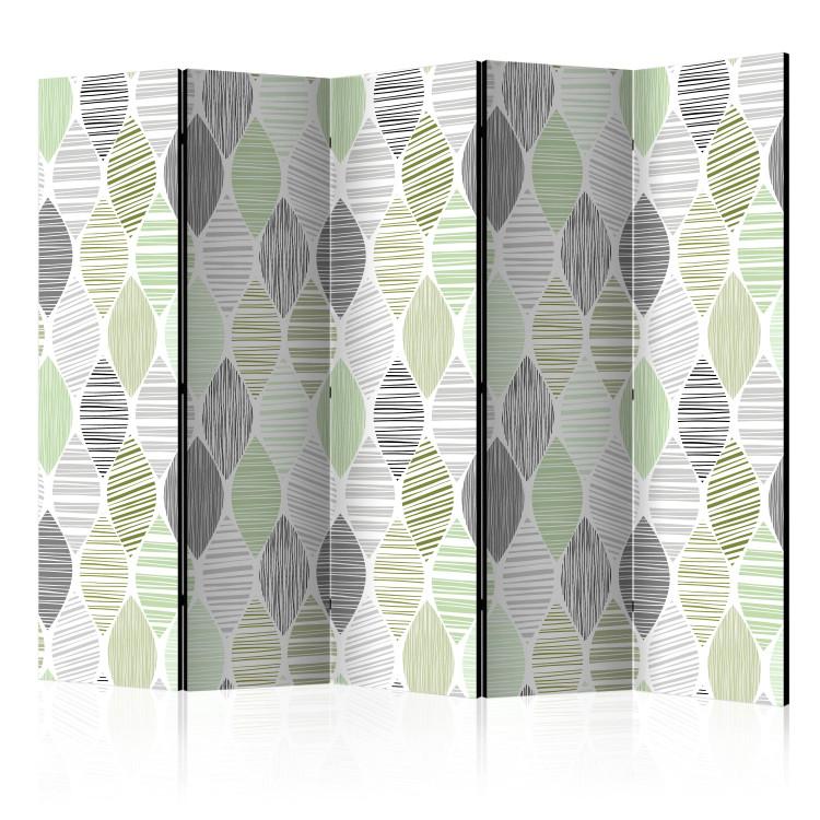 Room Divider Green Tears II - texture with abstract stripe pattern motif