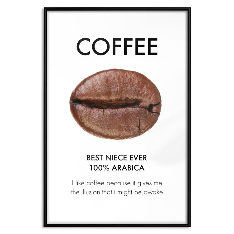 Poster Coffee - Best Niece Ever - black English text and coffee bean