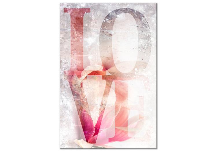 Canvas Print Colourful Love sign - typographic motif with an English inscription