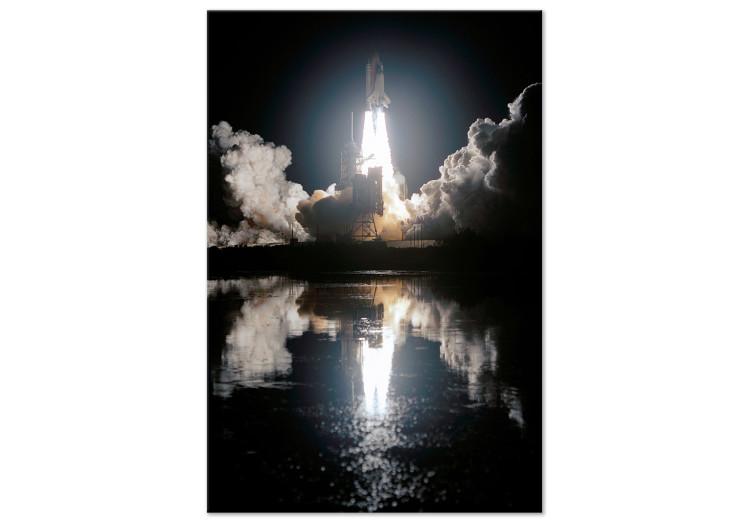 Canvas Print Rocket flight into space - a night photograph of a spacecraft take off