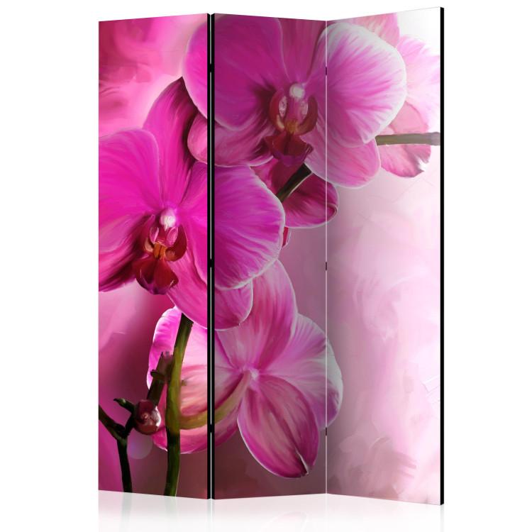 Room Divider Pink Orchid - landscape of a pink orchid flower against an artistic backdrop