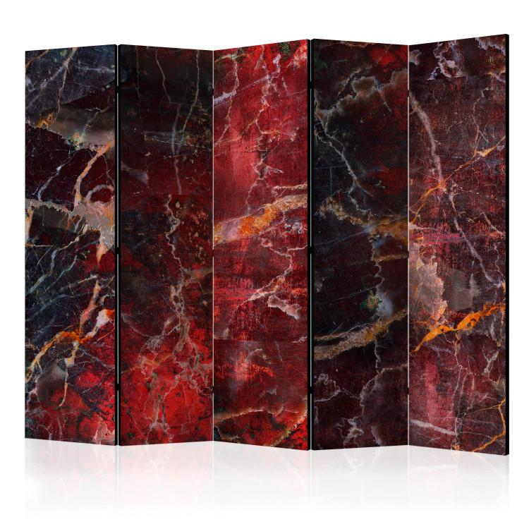 Room Divider Path to Hell II - marble texture with abstract red pattern