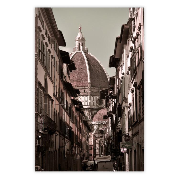 Poster Florence - street architecture in Italy with backdrop of historic palace