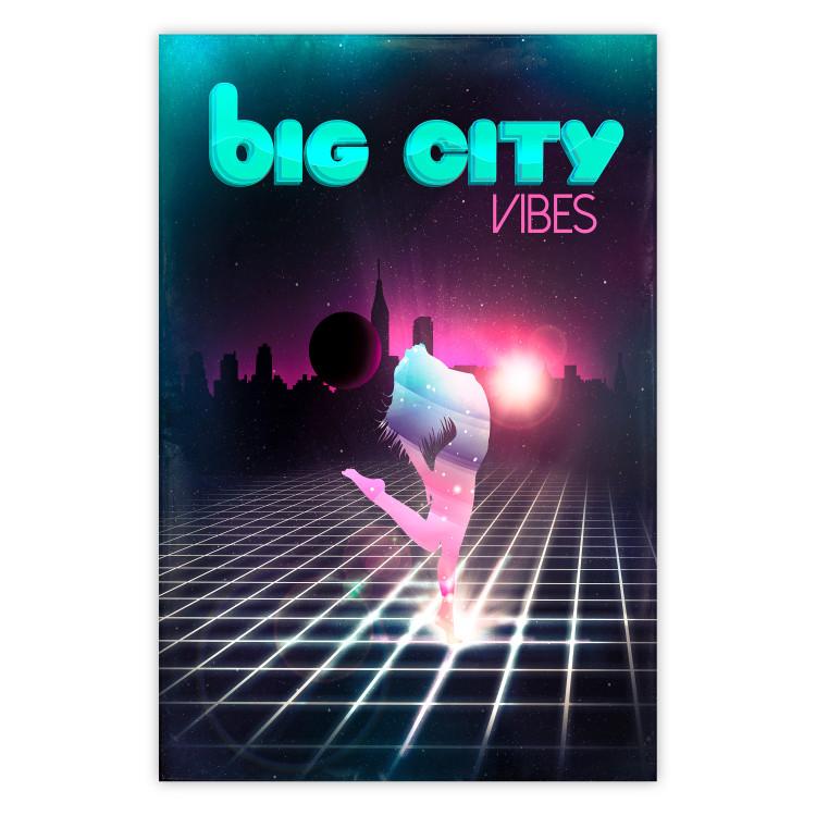 Poster Big City Vibes - blue and pink captions in fantasy motif
