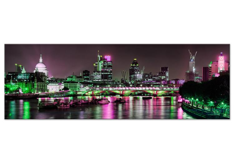 Canvas Print Night London - city panorama of London architecture and River Thames