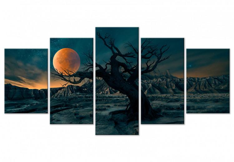 Canvas Print Twilight Time (5 Parts) Wide Green