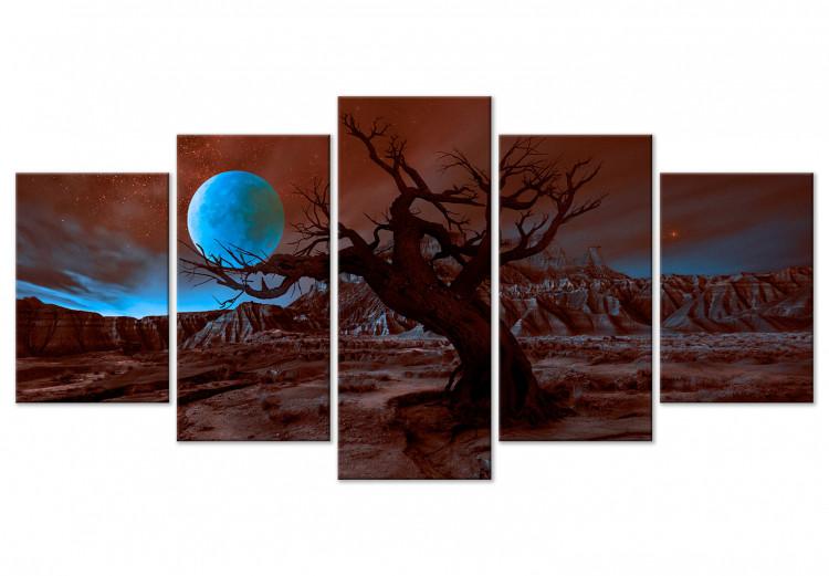 Canvas Print The blue full moon - a fantastic landscape in the night glow