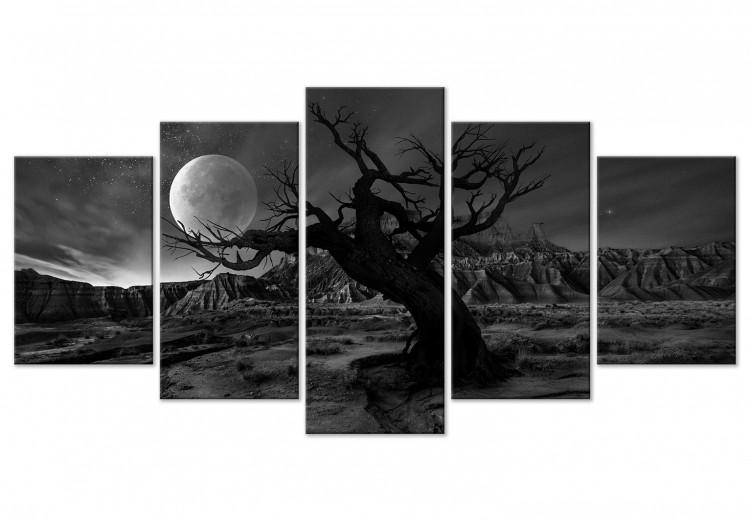 Canvas Print Twilight Time (5 Parts) Wide Grey