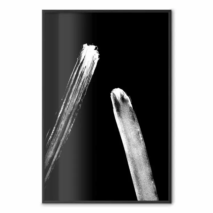 Comets - galactic white line on black background in abstract style