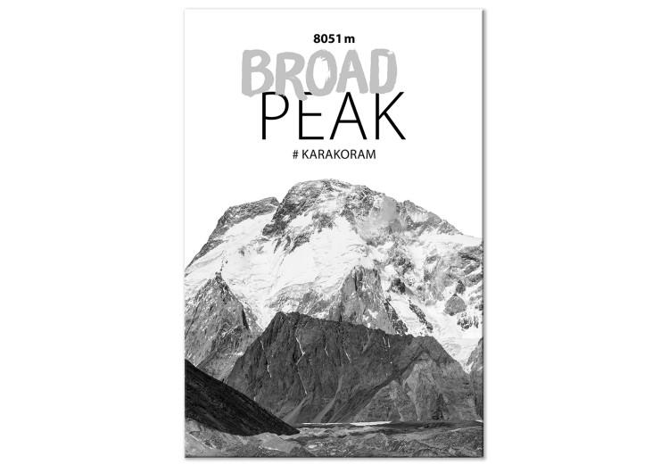 Canvas Print Peak of Broad Peak - photo with the mountain and English inscription