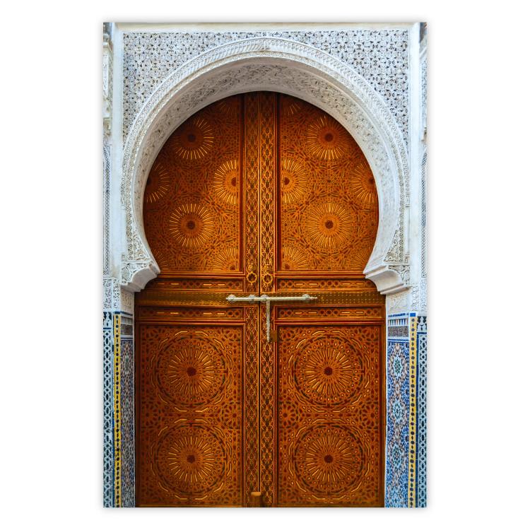 Poster Door to Dreams - grand gates with ornaments and mosaic on lintel