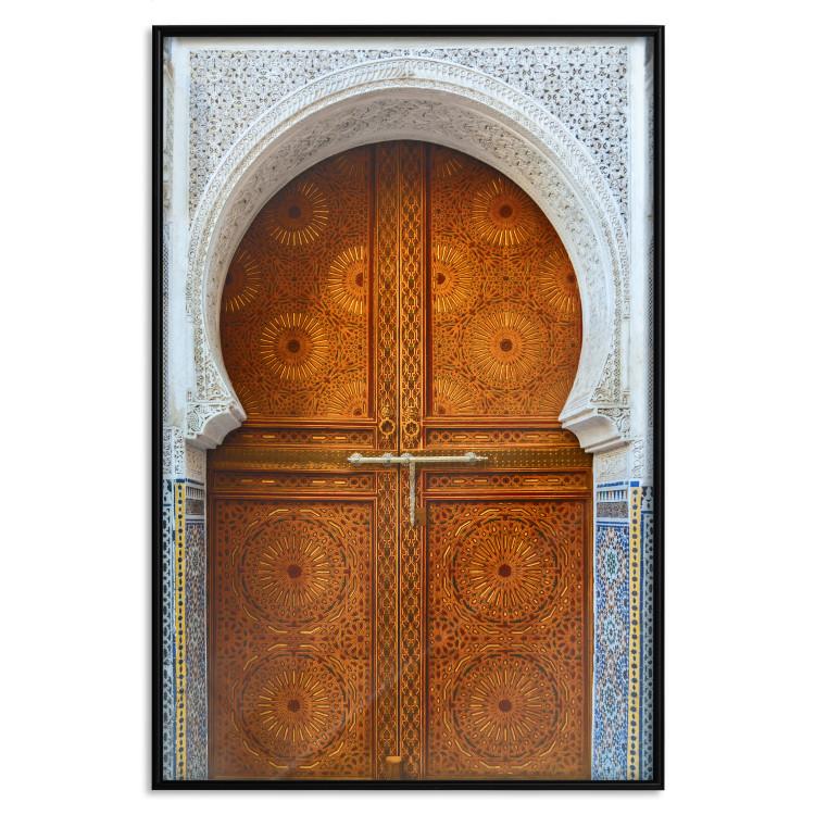 Poster Door to Dreams - grand gates with ornaments and mosaic on lintel