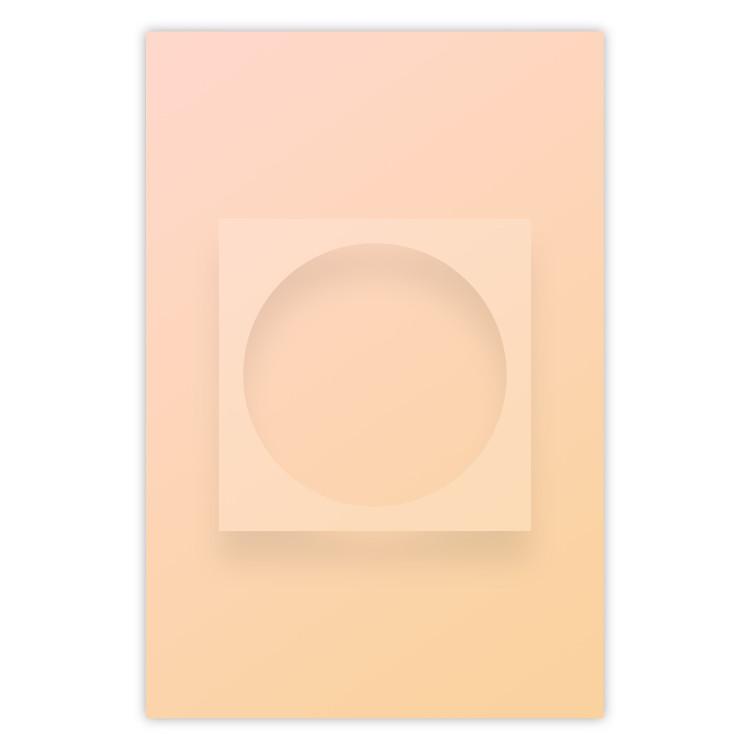 Poster Circle in Square - geometric shapes on pastel orange background