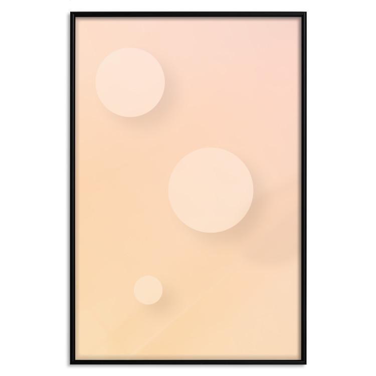 Poster Three Circles - geometric figures shaped as circles on pastel background