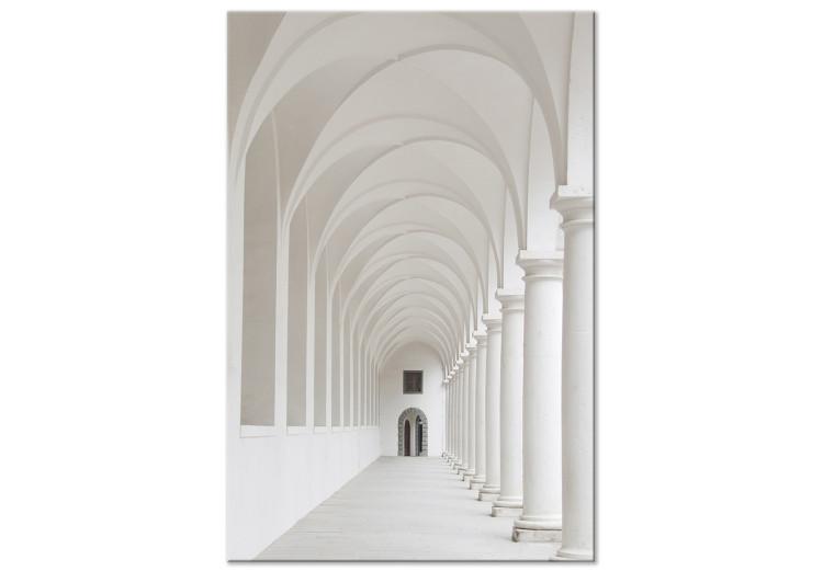 Canvas Print White colonnade - photograph with church architecture in white