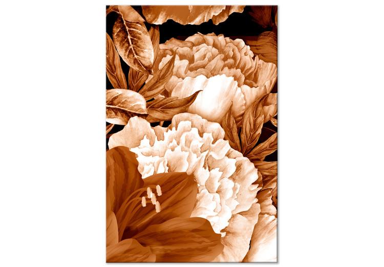 Canvas Print Bouquet of lilies and peonies in sepia - photo with flowers in sepia