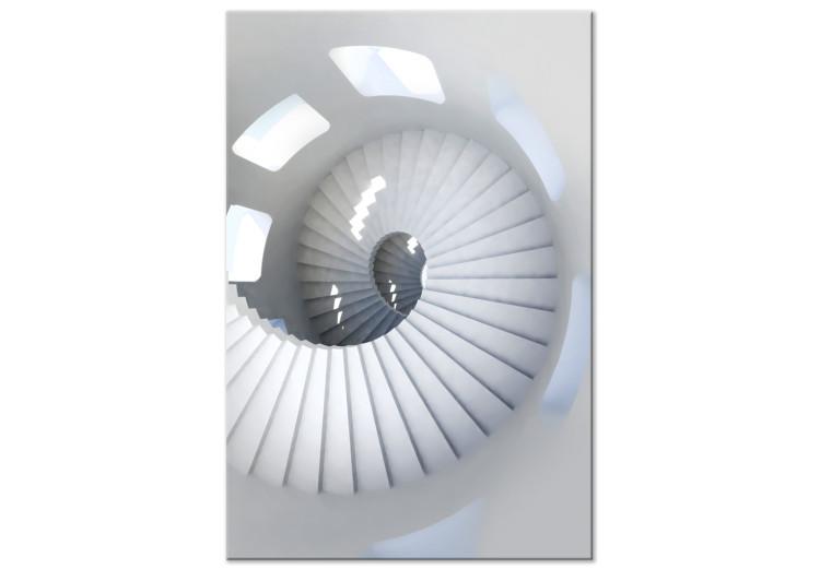 Canvas Print Stone, spiral stairs - a photograph of architecture in white