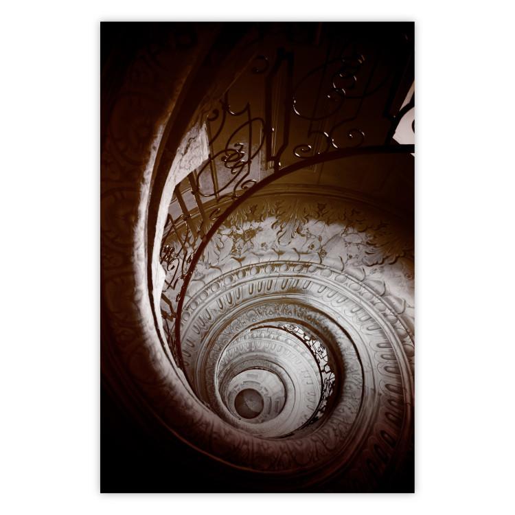 Poster Chocolate Stairs - architecture of spiral stairs with ornaments