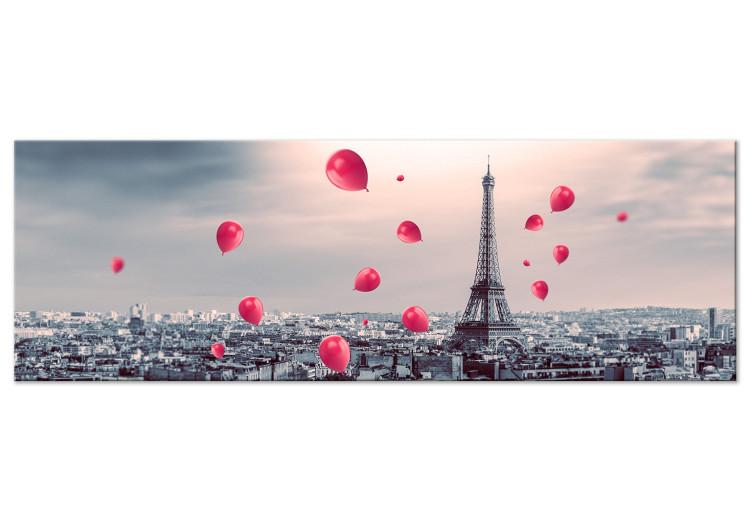 Canvas Print Paris Balloon (1 Part) Narrow Red