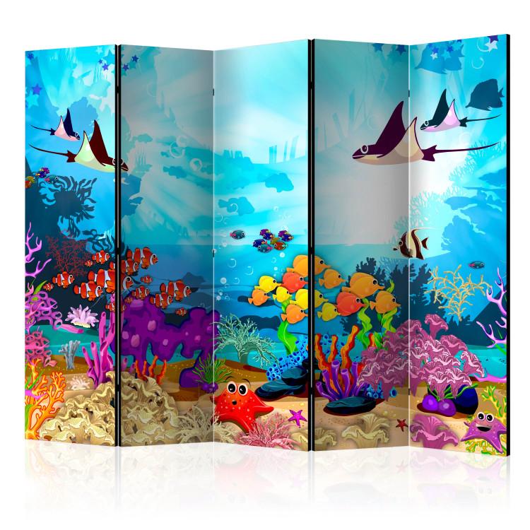 Room Divider Colorful Fish II - colorful underwater ocean with fish and plants