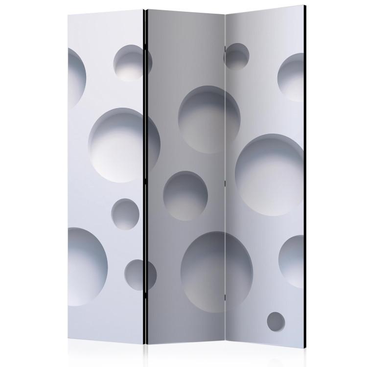 Room Divider Harmony of Modernity (3-piece) - geometric white abstraction