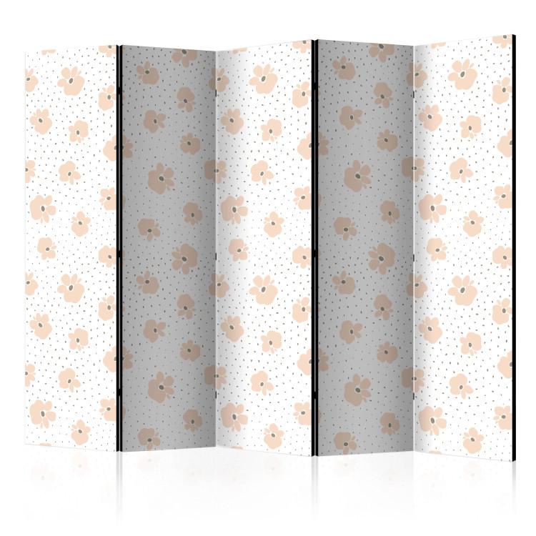 Room Divider Childish Blossoms II (5-piece) - colorful abstraction and light background