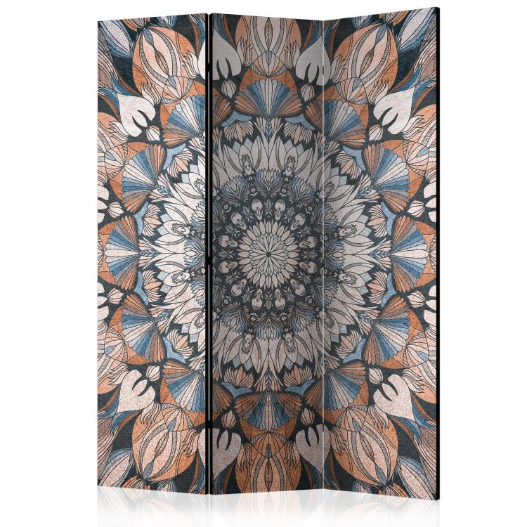 Room Divider Hetman's Mandala (3-piece) - colorful pattern from the Far East